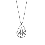 Satya – Halskette Lotus in Tropenform, Silber 